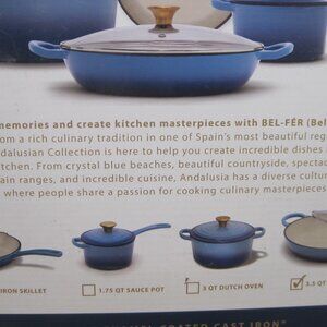 3.5 Qt. Cast Iron Casserole Dish Durable Coated Enamel Bel-Fer New in Box.